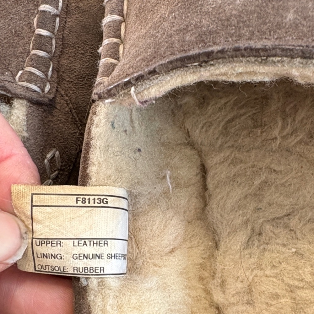 UGG Brown Suede Slippers 8 - Picture 10 of 12